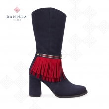 BOOTS WITH FRINGED AND RIBBON