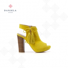 Bootie sandal in yellow suede